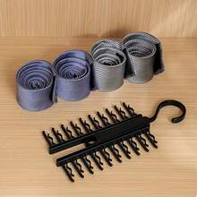 1入領帶和腰帶收納盒,多功能領帶和圍巾掛架。適用於分類和存放領帶和圍巾,11*5.1英寸 - 黑色 - 查看 7