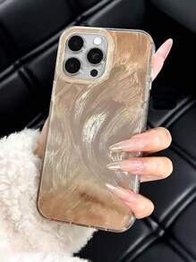 Nueva funda de teléfono de moda con 2 en 1, compatible con iPhone 17 Pro Air 16 15 14 11 12 13 Pro Plus, con estampado de leopardo, plumas de colores, rosa y amor, con brillos y diseño lindo en la parte trasera - Champán - Ver 2