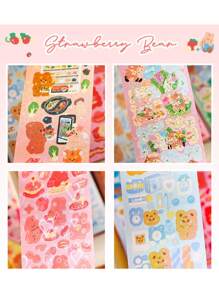 1 Set Of 10 Cute Cartoon Children's Diary Stickers, Laser Juhi Card Stickers, Scrapbooking Stickers - Multicolor - View 7
