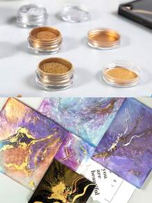 1 Bottle Shimmer Metallic Golden Silvery Color Powder, Faux Pearlescent Colorant Pigment, Dye Colorant Glitter Mica Powder For DIY Painting Resin Jewelry Making