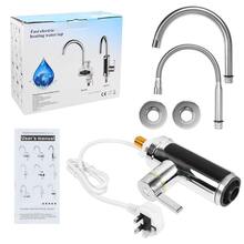Electric Heating Tap Kitchen Bathroom Fast Instant Hot Water Heater Faucet 360° - Silver - View 1