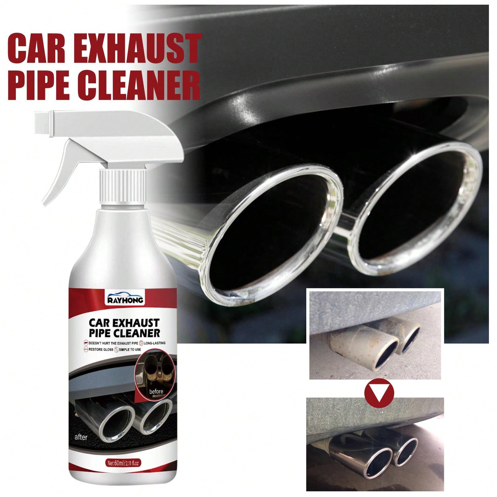Automotive Exhaust Pipe Cleaner Rust & Carbon Deposits & Black Smoke
