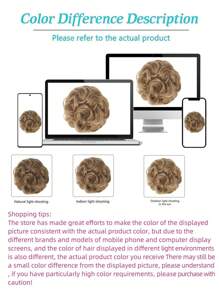 6" Lộn Xộn Búi Tóc Lọn Tổng Hợp Tóc đuôi ngựa búi gợn sóng Phần mở rộng tóc Updo Bun dày Phụ nữ Cô gái, màu nâu xám nhạt và tóc vàng tẩy trắng - Nhiều màu - Xem 9