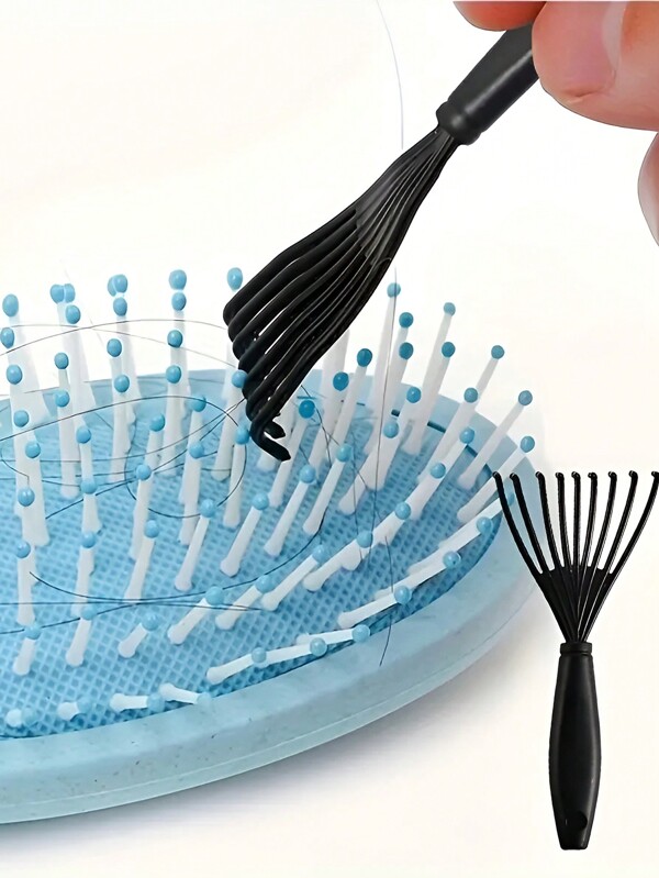 1pc Hair Brush Cleaner Tool Hair Brush Cleaning Rake Hair Brush Cleaner Hair Dirt Remove Comb With Plastic Handle Salon Barber Tools, Garden Tools
