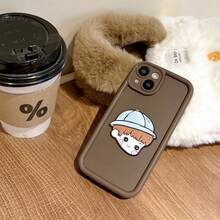 1入組粉色情侶款矽膠防震手機殼（女款），適用於iPhone - 棕色 - 查看 3