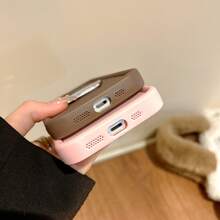 1入組粉色情侶款矽膠防震手機殼（女款），適用於iPhone - 棕色 - 查看 6