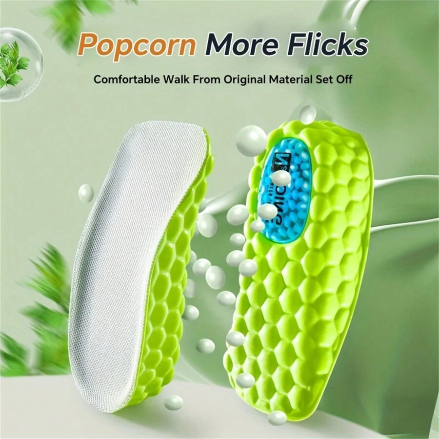 增高鞋墊男女鞋墊扁平腳弓支撐矯形鞋墊球鞋鞋跟升高記憶海綿軟鞋墊 - 藍色 - 查看 1