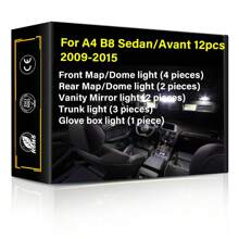 Luz Led Interior De Coche Para Audi A1 A2 A3 A4 A5 A6 Tt, Reemplazo De Luz De Mapa, Cúpula, Espejo De Tocador, Guantera, Maletero, Blanco De 6000k, Sin Error De Canbus