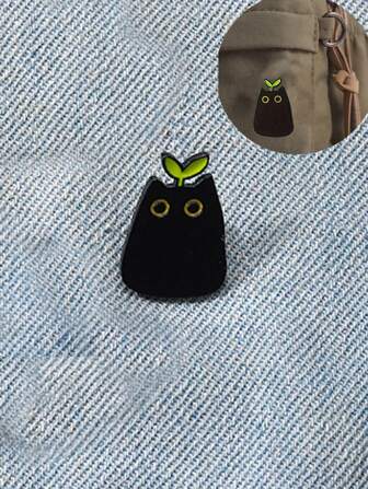 1 Pieza Accesorio de Bolso con Insignia de Cabeza de Gato Negro de Aleación de Aluminio, Regalos del Día de San Valentín, Estilo para Adolescentes, Mujeres, Estudiantes Universitarios, Trabajadores de Cuello Blanco, Regalos Divertidos, Útiles Escolares, Accesorios de Mochila