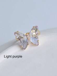 MECYLIFE 1 pieza Anillo ajustable de cristal de colores y mariposa con rhinestones, adecuado para mujeres