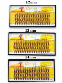 KIMCCI 60 簇 30d 棕色睫毛延长，0.07 厚度，C 卷曲 6-15 毫米可用睫毛簇，睫毛簇，单根睫毛，睫毛，假睫毛 - 棕色 - 查看 5