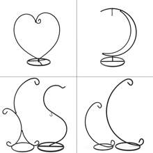 1件裝飾展示架,鐵掛鉤,可放置玻璃球、空氣植物、水晶球,適用於家居婚禮裝飾,月形桌上展示架帶鉤,家居裝飾、房間裝飾、桌面裝飾（不包含植物和玻璃球） - 黑色 - 查看 4