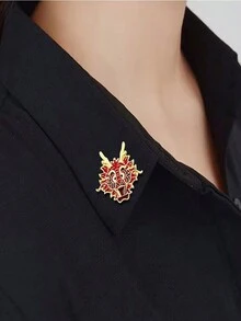 1個可愛的十二生肖主題漫畫合金龍形胸針,理想的時尚配件,適用於西裝、毛衣、包包等,適合日常佩戴 - 多色 - 查看 3