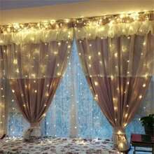 Guirnalda de luces LED con cortina USB, luces de cadena decorativas de hadas para Navidad, decoración navideña, decoración de boda, luces navideñas para exteriores