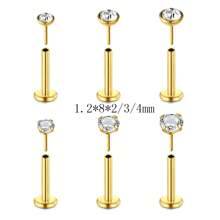 CIZME Juego De 6 Piezas De Anillos Para La Nariz Sin Rosca De 20g 18g 16g, Espárragos Hipoalergénicos Con Espalda Plana Para Perforación De Nariz Y Oreja De Cartílago Con Diamantes De 2mm, 3mm Y 4mm Para Hombres Y Mujeres Con Longitudes De 6 Mm, 7mm, 8mm