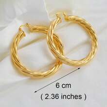 1對5cm 6cm 7cm 8cm非洲大耳環女士大圓銅扭曲耳環風 - 扭曲 - 查看 5