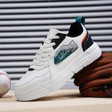 女士運動鞋,2024年春季新款,休閒戶外輕便舒適鞋,情侶pu皮拼接運動鞋,冬季,尺寸35-41,鞋帶設計 - 藍色 - 查看 7