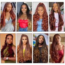 24 Inch 8 Pack French Curl Braiding Hair Natural Black Yaki Curly Loose Wavy Bouncy Braiding Hair Pre Stretched French Curly Braiding Hair French Curls Synthetic Hair For Goddess Braids