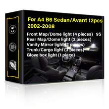 Luz Led Interior De Coche Para Audi A1 A2 A3 A4 A5 A6 Tt, Reemplazo De Luz De Mapa, Cúpula, Espejo De Tocador, Guantera, Maletero, Blanco De 6000k, Sin Error De Canbus