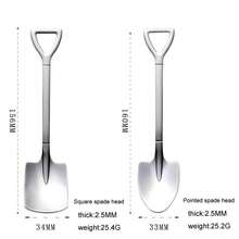 2入組創意鏟子形狀匙羹/不鏽鋼復古甜點匙羹,適用於西瓜/可愛的勺狀匙羹,適用於湯和食品 - 銀色 - 查看 5