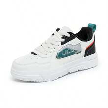 女士運動鞋,2024年春季新款,休閒戶外輕便舒適鞋,情侶pu皮拼接運動鞋,冬季,尺寸35-41,鞋帶設計 - 藍色 - 查看 4