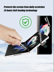 2pcs/Set Front Film + Rear Film, Soft Film HD, Fingerprint Unlocking, Anti-Scratch, Nano Material Auto-Repair Scratches, Compatible With Samsung Galaxy Z Fold2/3/4/5, Z Flip3/4/5, Z Fold 6, Z Flip 6, Z Fold 7, Comes With Accessory Tools Waterproof Shockproof Anti-Fall Anti-Fall Anti-Fingerprint Full Cover - Clear - View 11