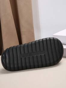 Women's Fashionable, Casual, Lightweight, Slip-Resistant, Durable Plush Slippers For Home - Black - View 8