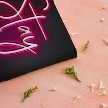 1pc Ready-Made Inspirational Red Light Strip Framed Art, Modern Wall Decor For Bar, Living Room And Bedroom, Non-Illuminated - Multicolor - View 5