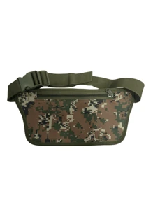 1pc Multifunctional Three-Piece Waist Bag, Camo Fanny Pack, Mini Waterproof Outdoor Hiking Cycling Bag - Green - View 2