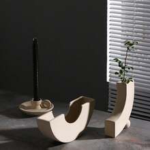 1只素色陶瓷花瓶擺設,現代簡約乾花裝飾家居客廳藝術擺件 - 彩色 - 查看 2