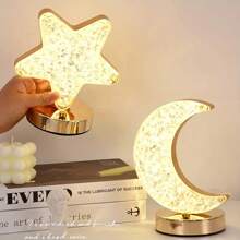 1入現代簡約風格的星月形桌燈裝飾,適用於野營、派對、夜光氛圍等,帶有觸控開關的溫暖白光,適用於臥室、客廳、讀書間、家庭影院,是家人、朋友或伴侶的絕佳禮物 - 彩色 - 查看 3