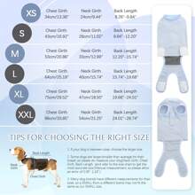 狗狗手術後恢復服,寵物手術腹部傷口保護器,寵物錐形e領繃帶替代絕育恢復背心斷奶襯衫,狗貓術後衣服 - 藍色 - 查看 3