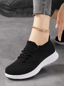 女士轻便休闲鞋，搭配紧身裤透气厚底跑步鞋，运动鞋