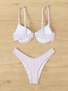 Women Bikini Sets - Đỏ và trắng - Xem 2