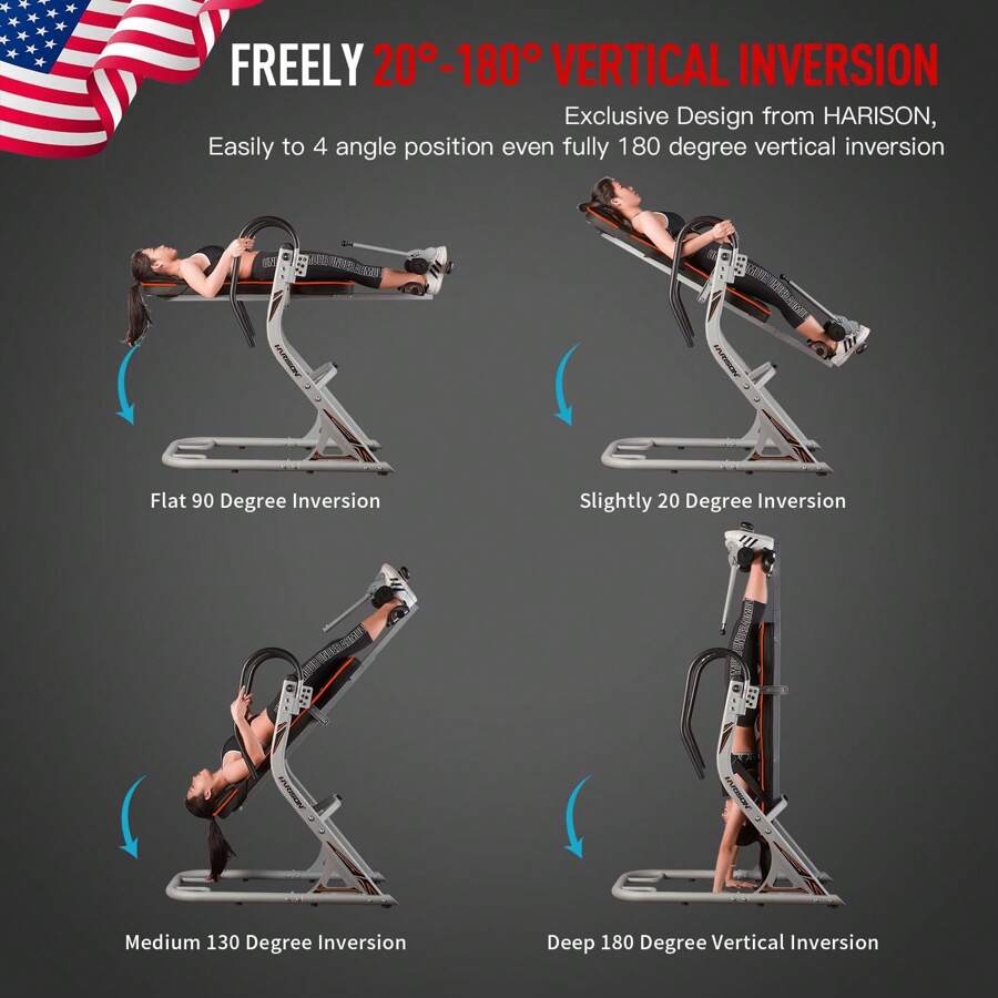 HARISON Heavy Duty Inversion Table For Back Pain Relief 350 LBS