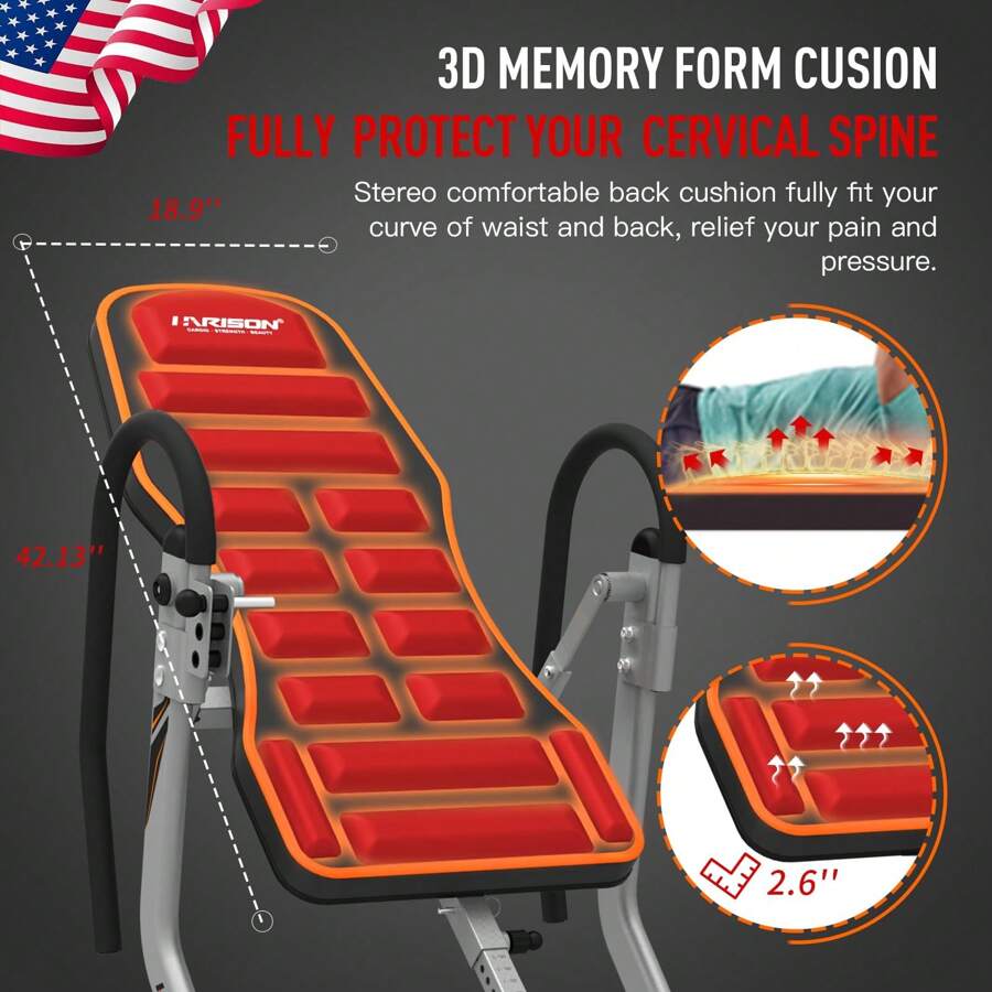 HARISON Heavy Duty Inversion Table For Back Pain Relief 350 LBS