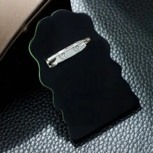 1 Pieza Broche Acrílico Con Forma De Niña De Pelo Rizado De Dibujos Animados - Rojo - Ver 5