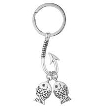 1pc Fashionable Fishhook Element Keychain As A Birthday Gift For Fishing Lover Made In Simple And Popular Style As A Father's Day Gift - Black and White - View 1