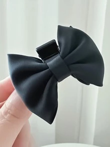 1pc Women's Small Satin Bow Knot Hair Claw For Daily Use, Sweet And Elegant Style - Multicolor - View 7
