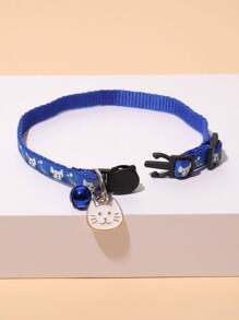 1 件卡通图案宠物项圈，带防窒息扣，可调节，适合 5 公斤以下的母猫/公猫