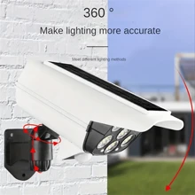 3pcs Motion Sensor Street Lamp, Solar Garden LED Light, Simulation Surveillance, Fake Camera, Human Body Sensor Wall Light, Outdoor Smart Street Light