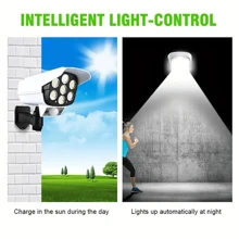 3pcs Motion Sensor Street Lamp, Solar Garden LED Light, Simulation Surveillance, Fake Camera, Human Body Sensor Wall Light, Outdoor Smart Street Light