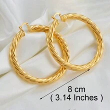 1對5cm 6cm 7cm 8cm非洲大耳環女士大圓銅扭曲耳環風 - 扭曲 - 查看 10