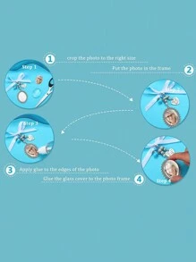 1pc Family Photo Jewelry Brooch Pendant With Gemstone & Glass Crystal Frame, Home Decoration, Anniversary Gift For Family And Friends, The Best Souvenir Gift,Home Decor ,Room Decor,Wall Decor Gifts Birthday Graduation