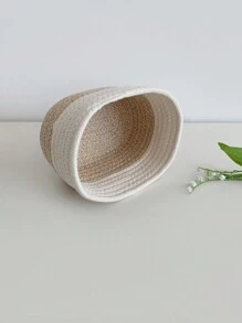 1 pièce/2 pièces Paniers de rangement en corde tressés à la main, bacs de rangement polyvalents pour jouets, cosmétiques, panier de rangement pliable, boîte de rangement de bureau, convient pour la salle de bain, le bureau, la chambre, le salon, la boîte à bijoux, le maquillage et divers
