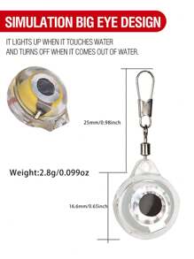 LED釣魚燈多色水下捕魚器路亞燈防水夜釣具 - 無色 - 查看 8