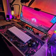 Mousepad | Game Over Vaporwave | Extended Large Gaming Mouse Pad Deskmat - Purple - View 7