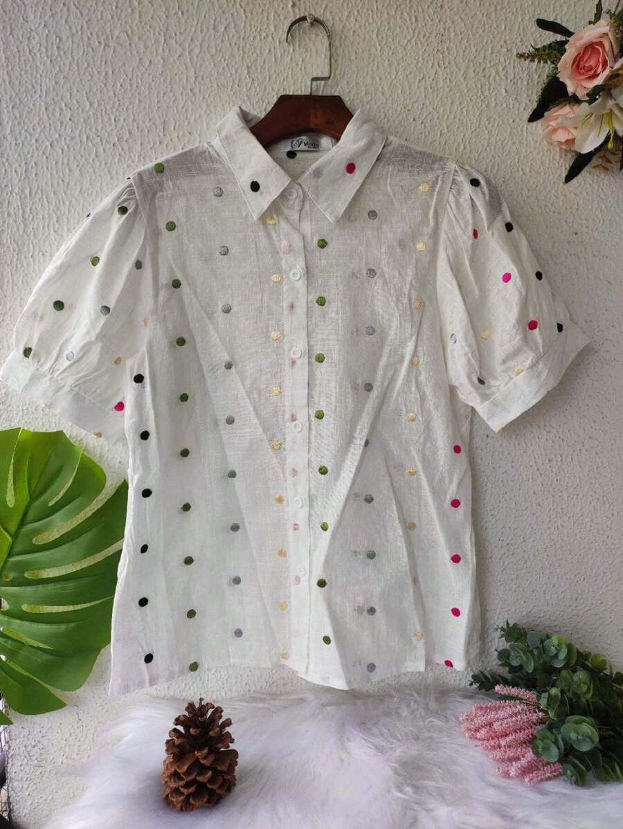 Women Blouses - 白色 - 查看 1