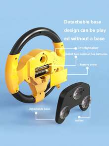 1入兒童電動模擬方向盤玩具,具有聲音、燈光和教育性多功能360°旋轉方向盤。 模擬駕駛,兒童共乘和語音玩具,是禮品的不二之選。 - 黃色 - 查看 3