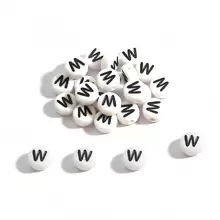 100入組a-z字母珠子4x7mm亞克力圓珠,適用於珠寶製作、diy手鏈、項鍊、鑰匙扣、手工藝供應品 - 黑白色 扁圓形 - 查看 16